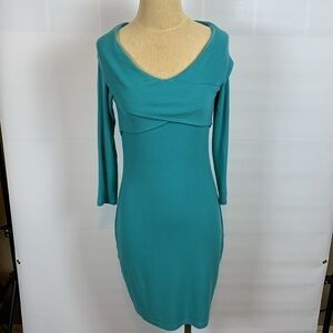 Summer & Sage robin’s egg blue rib knit dress, Medium